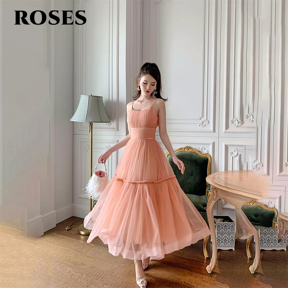 

ROSES Blush A Line Charming Prom Dress Gown Tiered Layer Formal Gown Off The Shoulder Sweetheart Evening Gown vestidos de noche