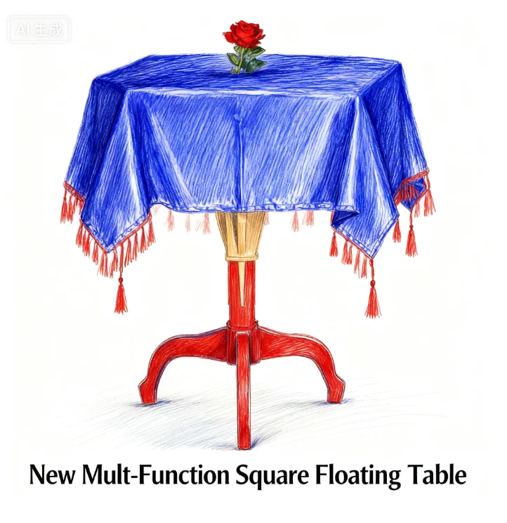 Professional Floating Table Magic Trick | Multi-Function Square Table with Candlestick Flower Pot Stage Illusion Gimmick