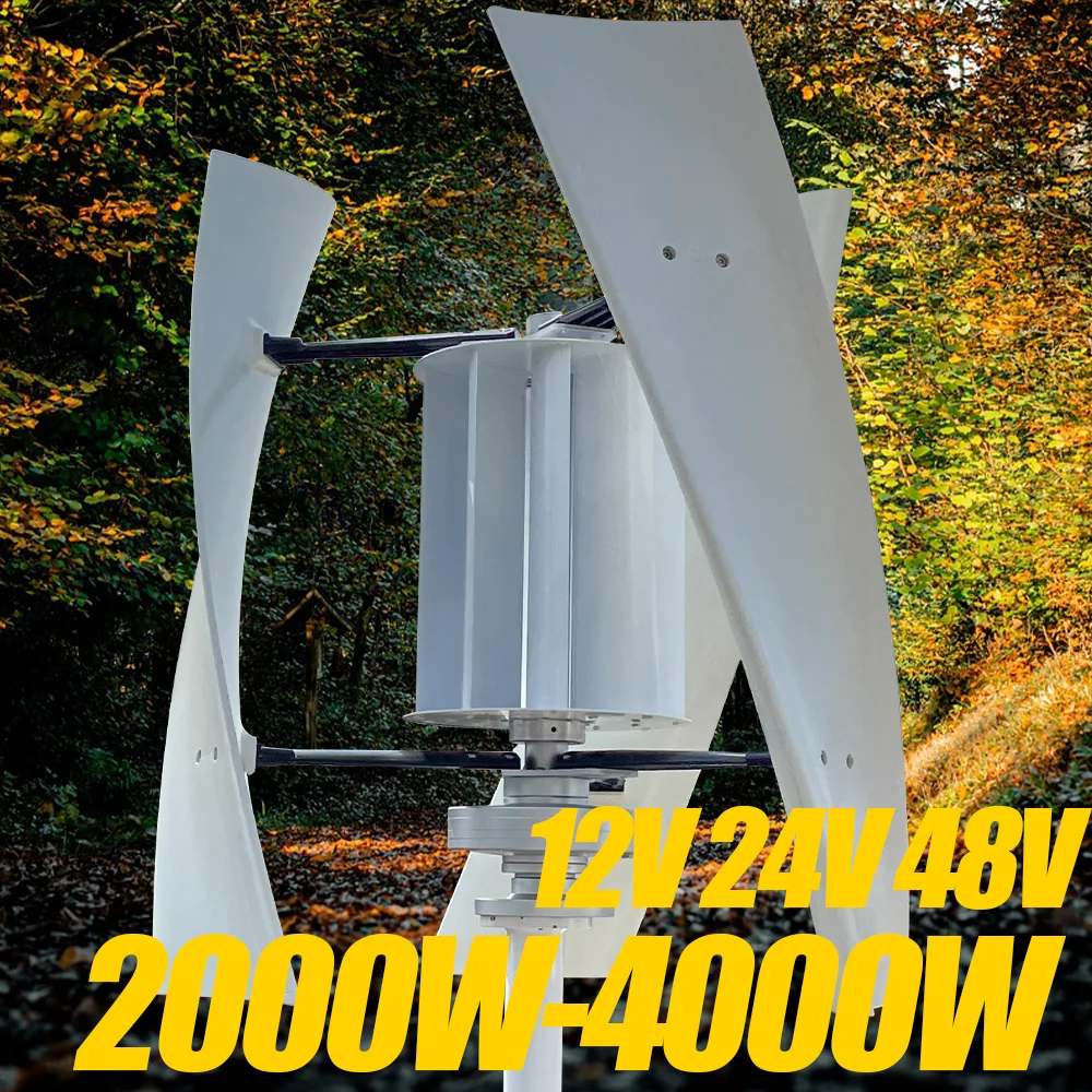

4000W 12V/24V Vertical Axis Wind Turbine Generator Kit for Home Residential Outdoor Charging