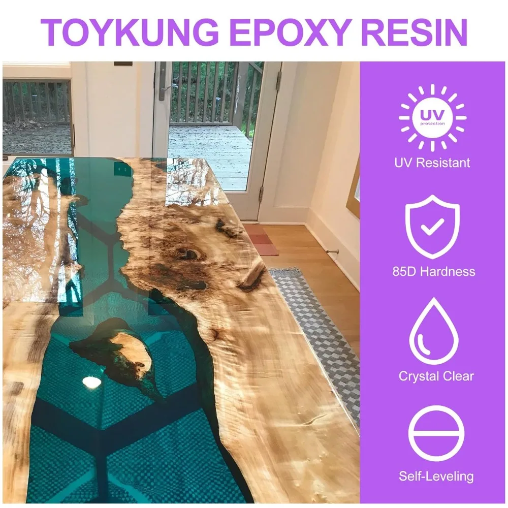 

Deep Pour Epoxy Resin, 3 Gallon 2 to 4 Inch Depth Kit Crystal Clear Bubble Free High Gloss Self Leveling for River Table Top