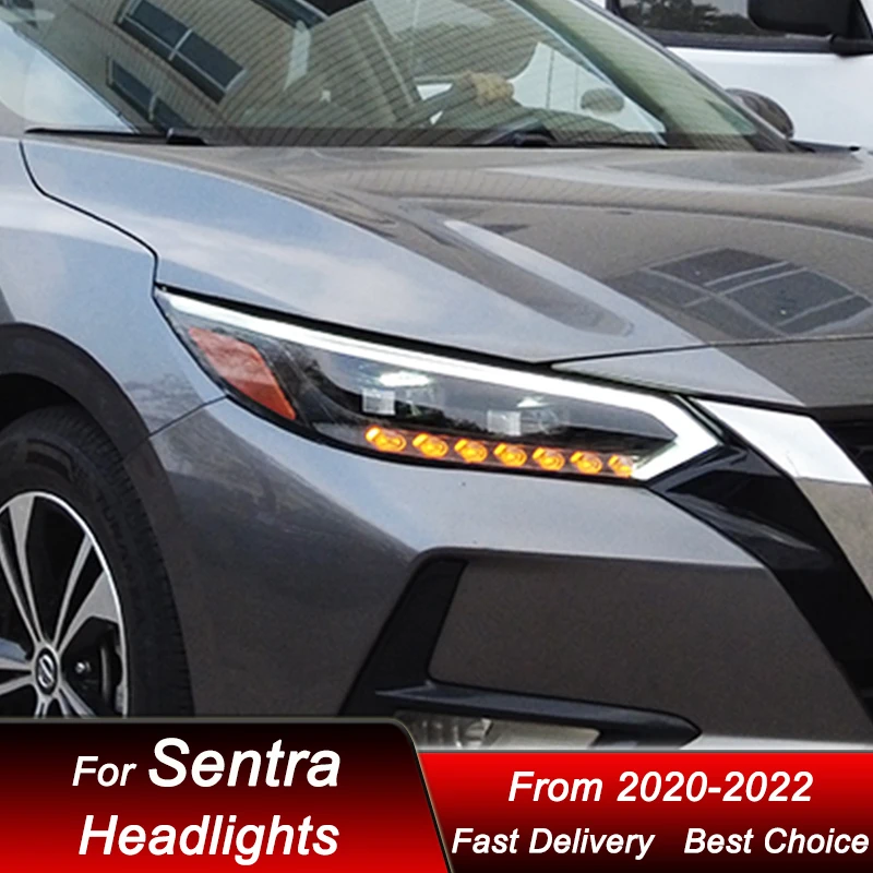 

Поп-автомобильные фары для Nissan Sentra 14GEN 2020-2022 SYLPHY, новый стиль, светодиодные фары в сборе, обновленные аксессуары для линз проектора K