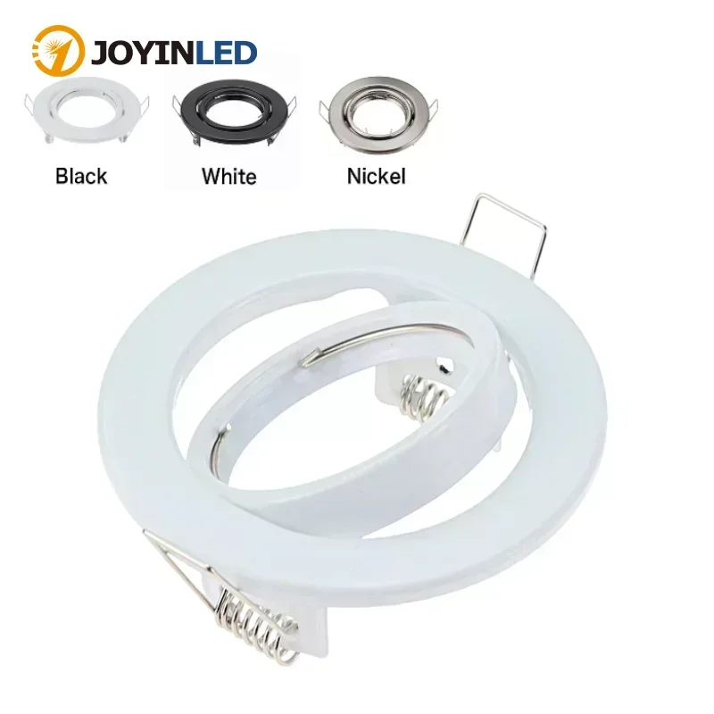 

Metal Round Adjustable LED Recessed Ceiling Light Frame for GU10 MR16 Bulb Fitting Mounted Spotlights Fixture