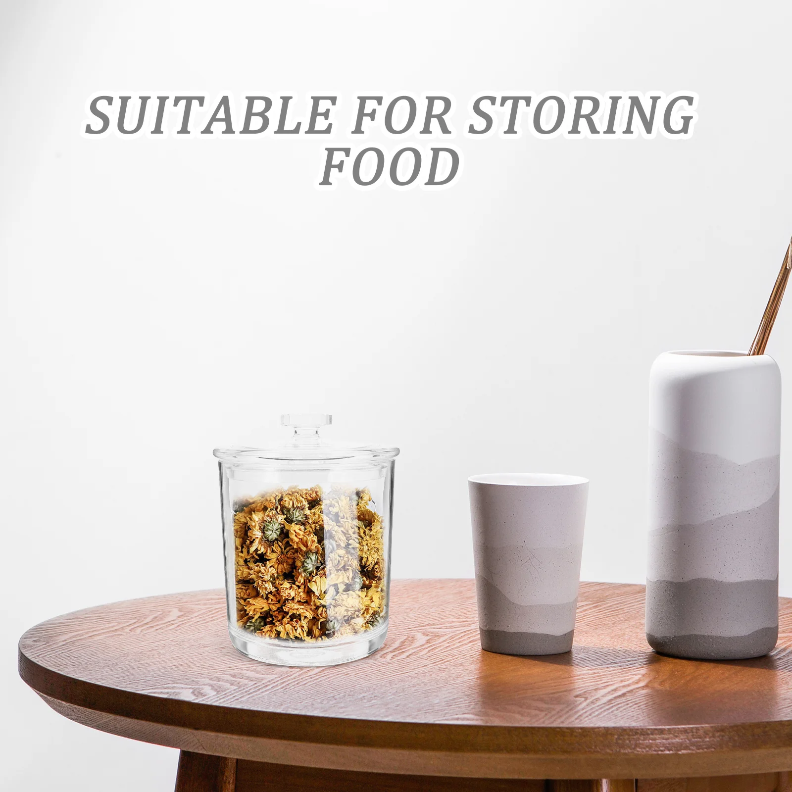

Clear Acrylic Tea Storage Jar Airtight Container for Tea Grains Candy Snacks Kitchen Storage Canister Cookie Jar