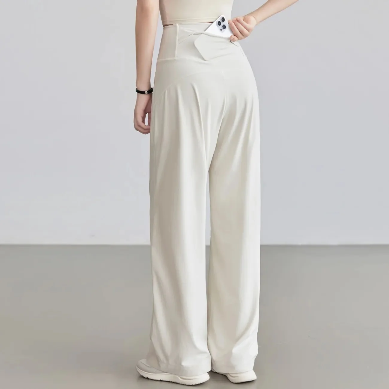 Pantaloni da yoga in cotone da donna glutei legati ispessimento delicato sulla pelle colore caduta che stringe stile pendolare elasticizzato vestibilità ampia da donna