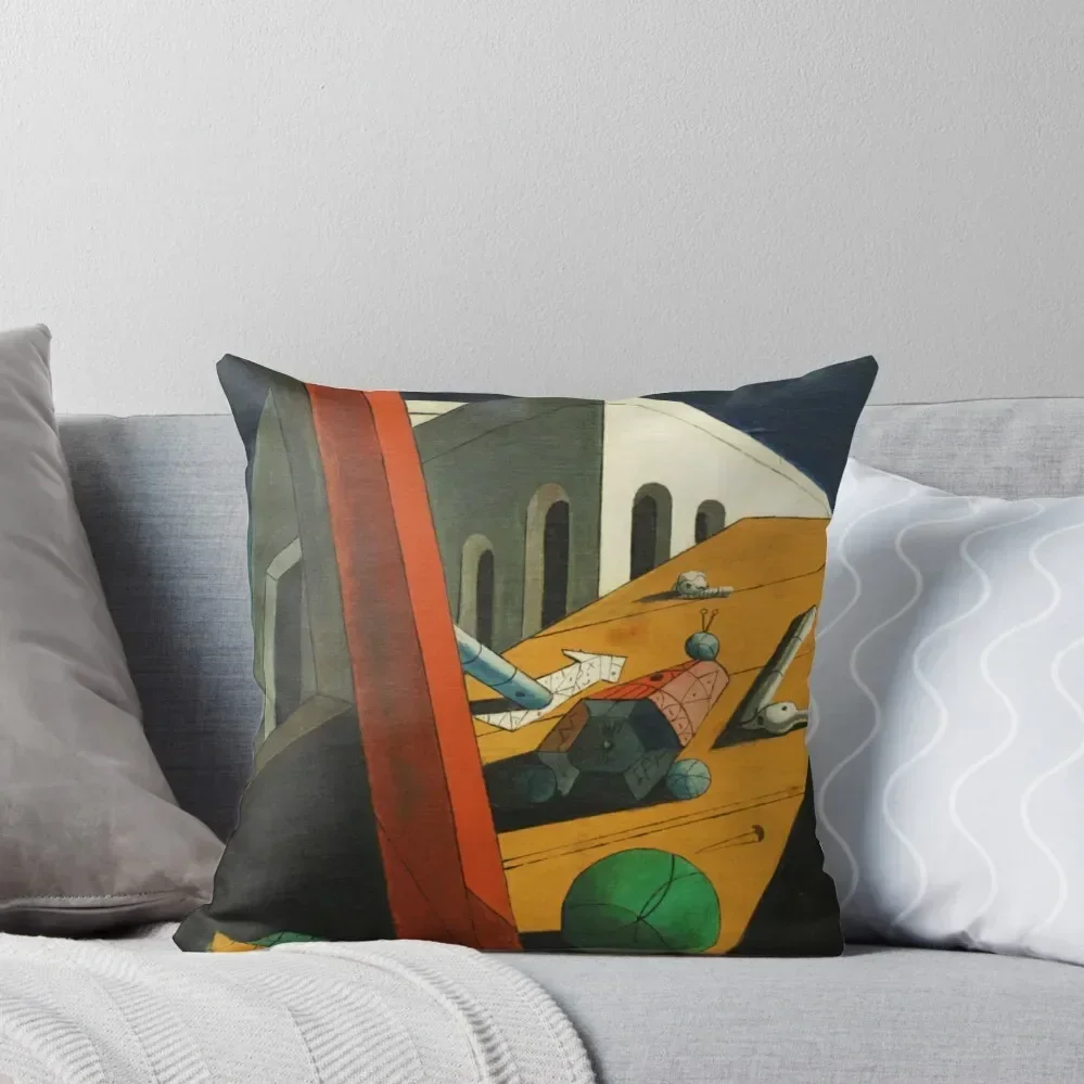 High Res - Art by Giorgio De Chirico 1888 -1978, Abstract Surrealism Throw Pillow anime girl home decor items pillow