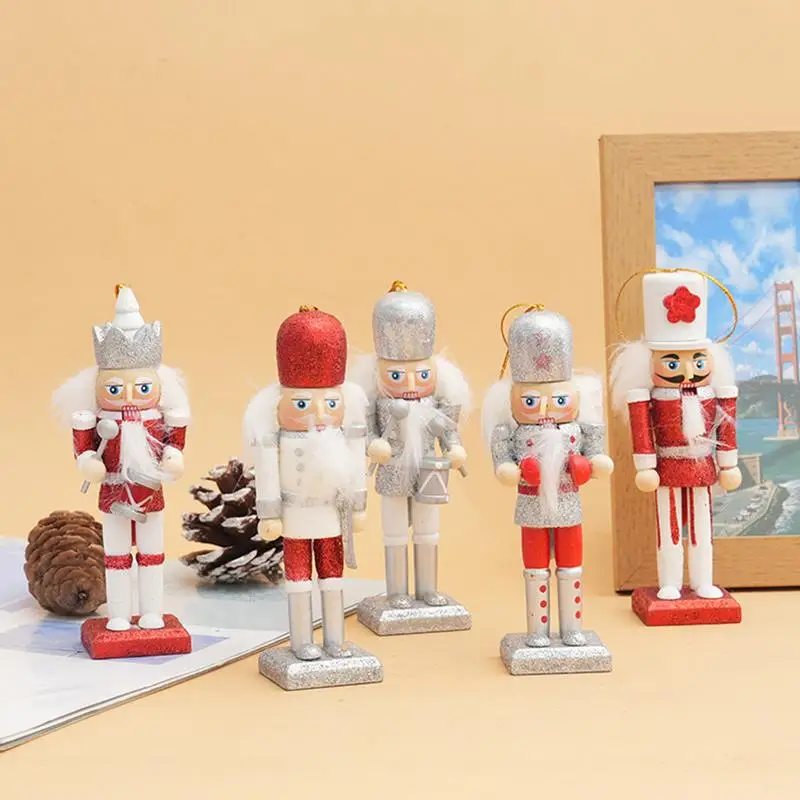 Nutcracker Ornaments For Christmas Tree Wooden Nutcracker Decorations Christmas Tree Hangable Wood Nutcracker For Window Wall