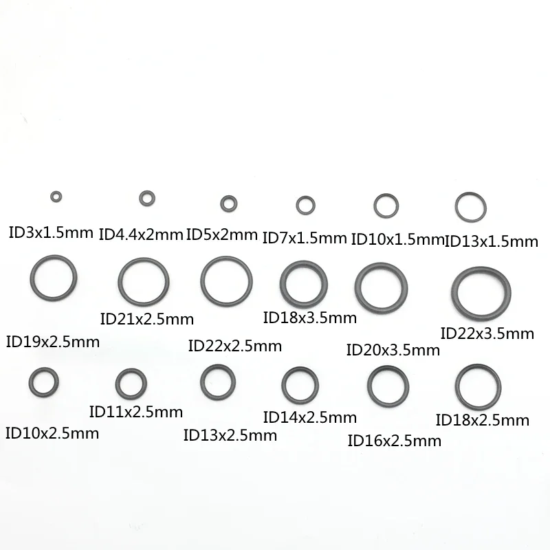Multi Size Nitrile Rubber Oilproof Watertight O Ring Box 279Pcs Black NBR CS1.5/2/2.5/3.5mm for Auto Brake Pipe Fitting