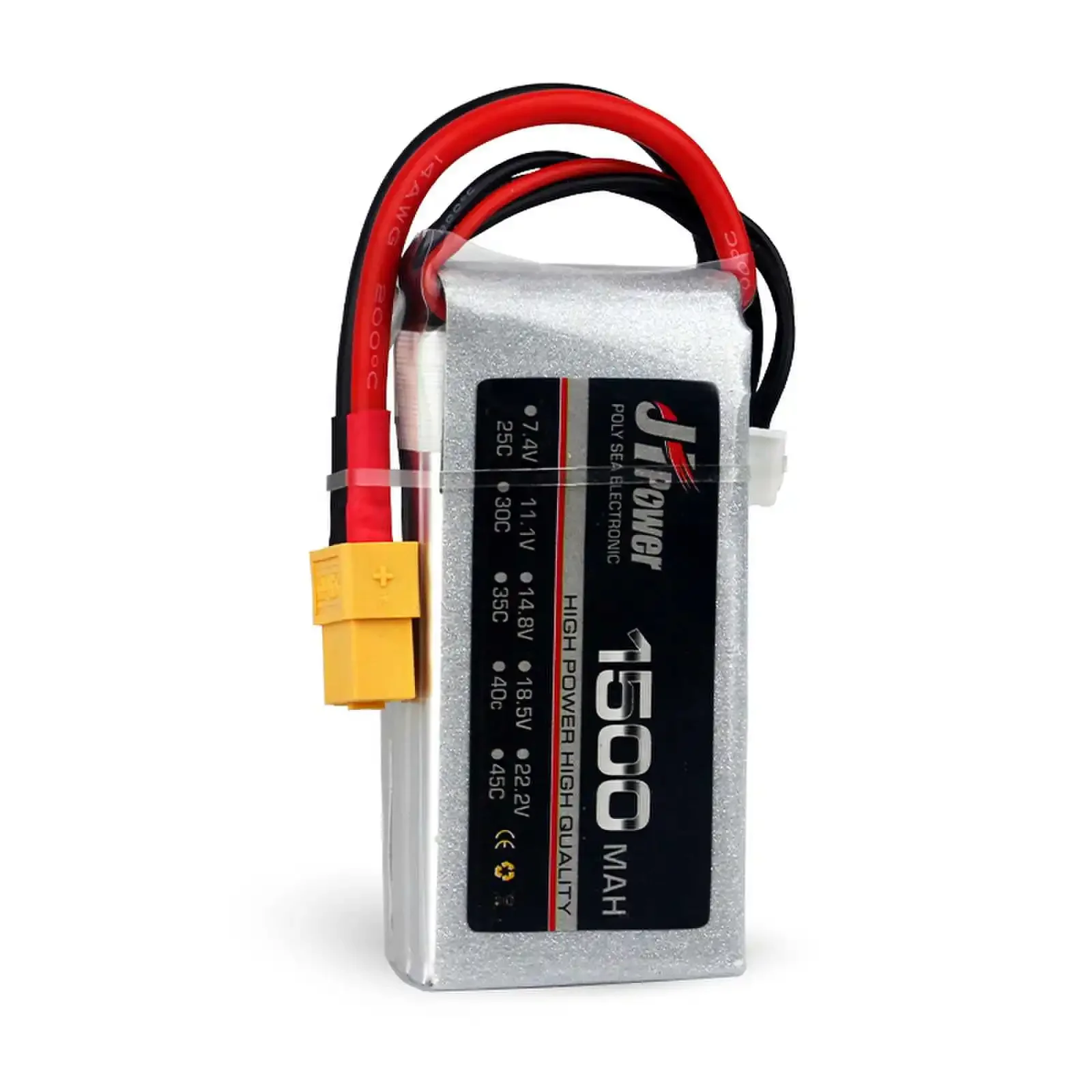 Batería LiPo 2S 3S 4S 6S, 1500mAh, 7,4 V, 11,1 V, 14,8 V, 18,5 V, 22,2 V, 25C, 45C, 100C, para coche, helicóptero, barco, Dron a control remoto