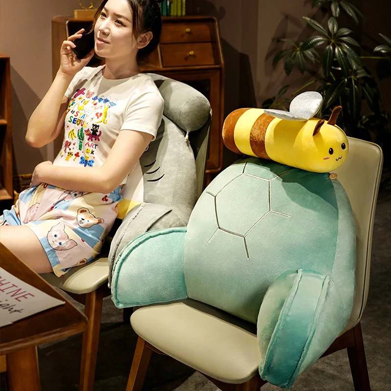 

Cartoon Pillow Back Soft Bag Large Backrest Sofa Cushion Pillow Dormitory Tatami Removable Reading Rest Waist Chair Rest Back