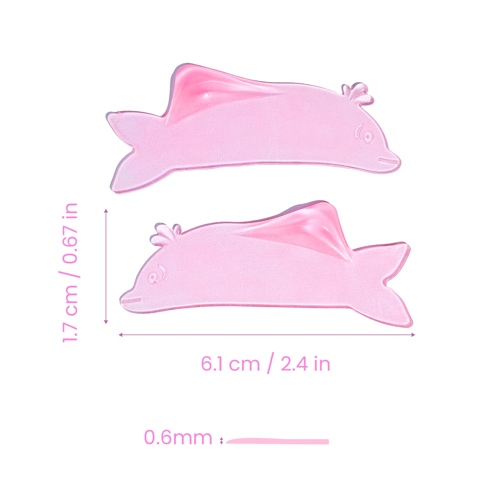Lomansa 1 Pair Korea Dolphin Shape Reusable Silicone Eyelash Perm Lash Rod Shield Lash Softening Pads Eyelash Curler Makeup Tool
