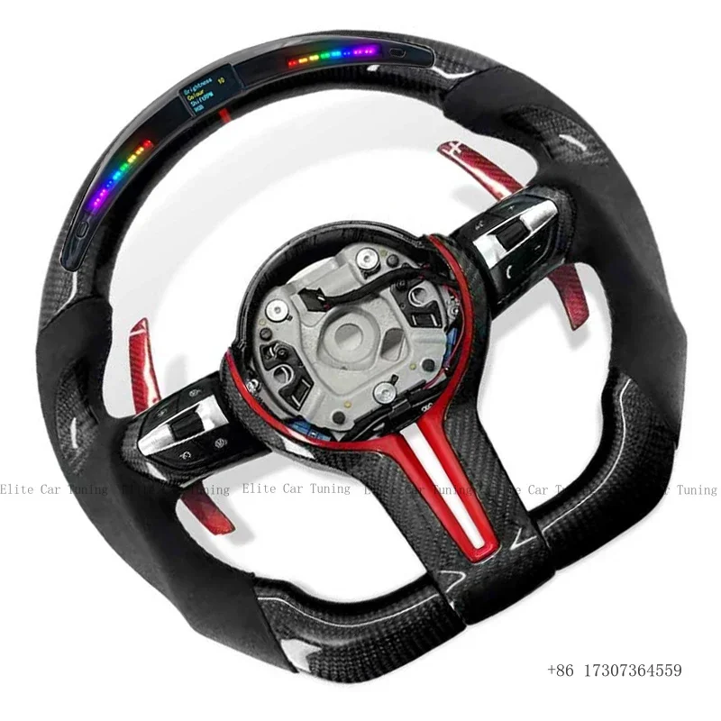 12 Color LED Carbon Car Steering Wheel for BMW F10 F20 F30 F31 F11 F12 F15 F16 F32 F34 F36 F80 F82 E49 E60 E70 E90 E91 E92 view 3