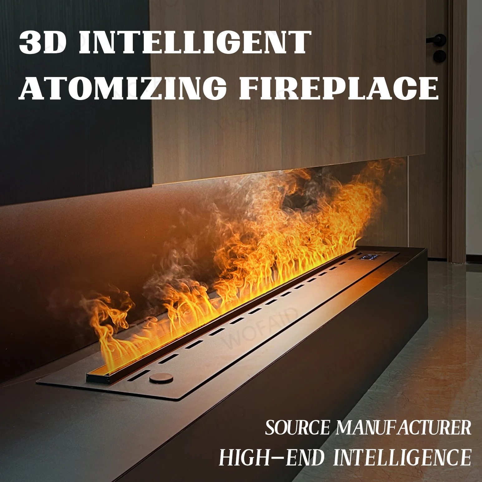 Indoor Decoration 3D Atomizing Fireplace Multicolor Flame APP Control Smart LED Embedded Steam Electric Fireplace