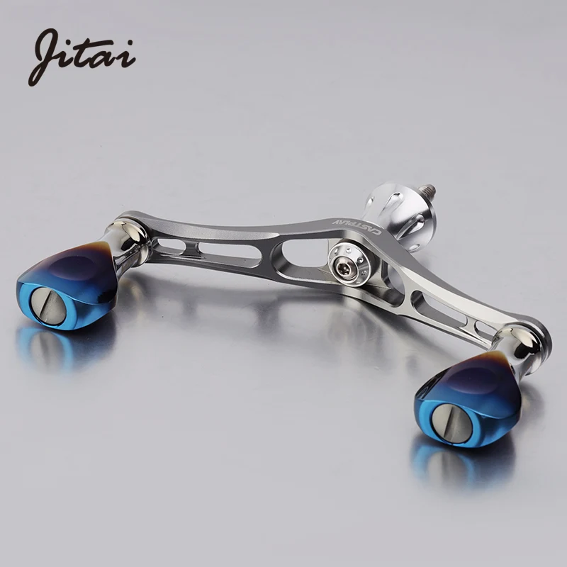 

Jitai Spinning Double Reel Handle For Shimano Daiwa Baked blue Knobs 4BBs CNC machining Aluminum alloy Power Handle