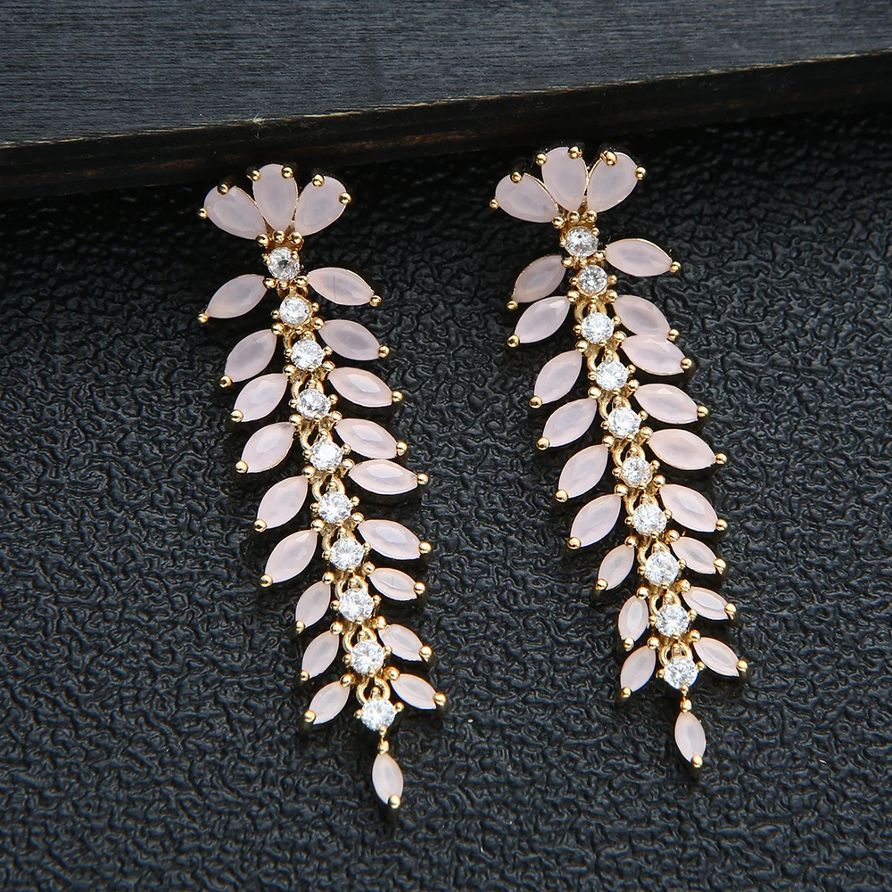 

Красочные серьги с листьями любви для женщин, свадебная вечеринка, индийские свадебные украшения в Дубае, букле D'oreille Femme, подарок E10126