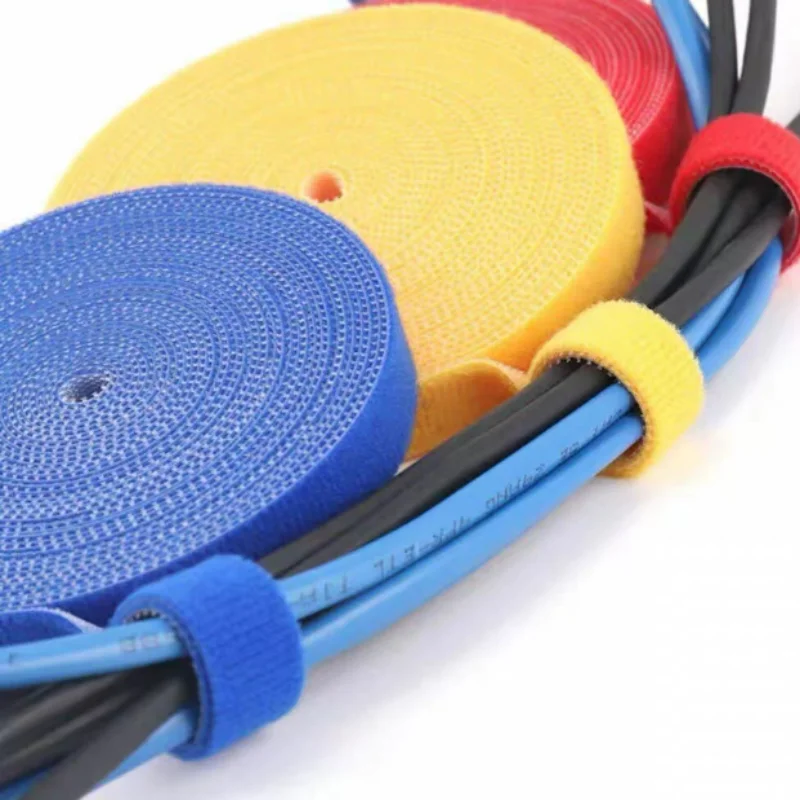 Nylon Cable Ties Straps,Cord Line Wire Organizer Management,Reusable Hook Loop Fastening Tape Cable Winder 5 Meters/Roll