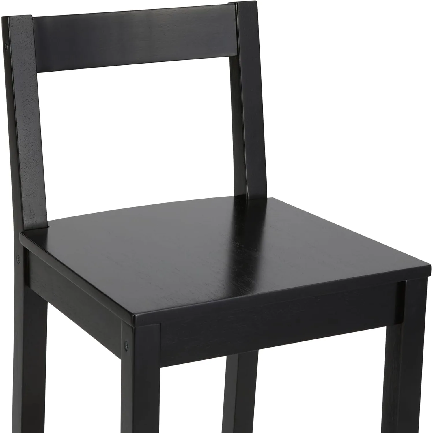 2-Pack Black Bar Stools 24in, Commercial-Grade Wood Stools with Back for Home & Cafe Use