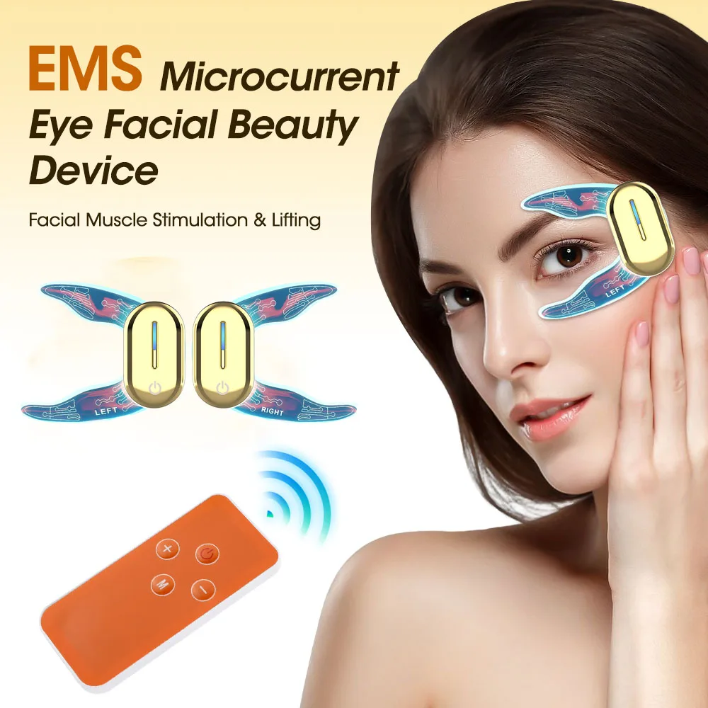 1 Pair EMS Microcurrent Eye Patch Mask Pulse Eye Massager Relieve Fatigue Dark Circles Removal Face Eye Lifting Beauty Device