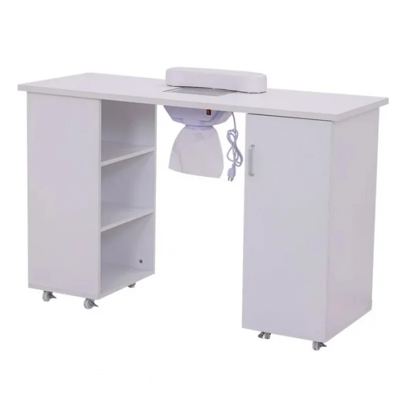 custom.Multi-functional Modern Pink Nail Station Tech Beauty Makeup Desk Salon Manicure Furniture Table