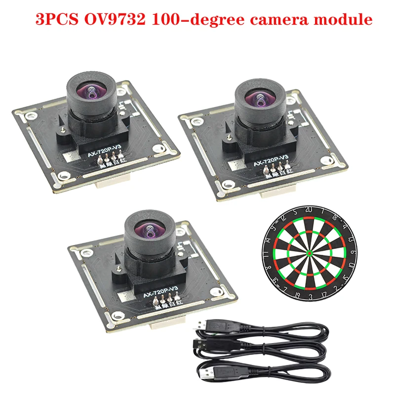 

720P OV9732 100 degrees 3PCS 1MP USB Camera Module 30fps For Autodarts Scoring System