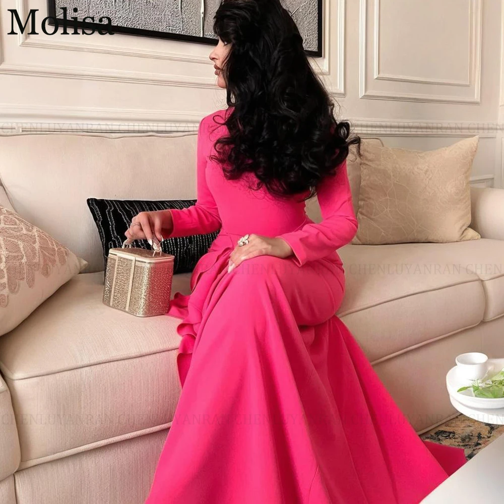 

MOLISA Muslim Elegant Formal Occasion Dresses 2025 New Customized Pleated Mermaid O-Neck Ruffles Long Party Prom Evening Gowns