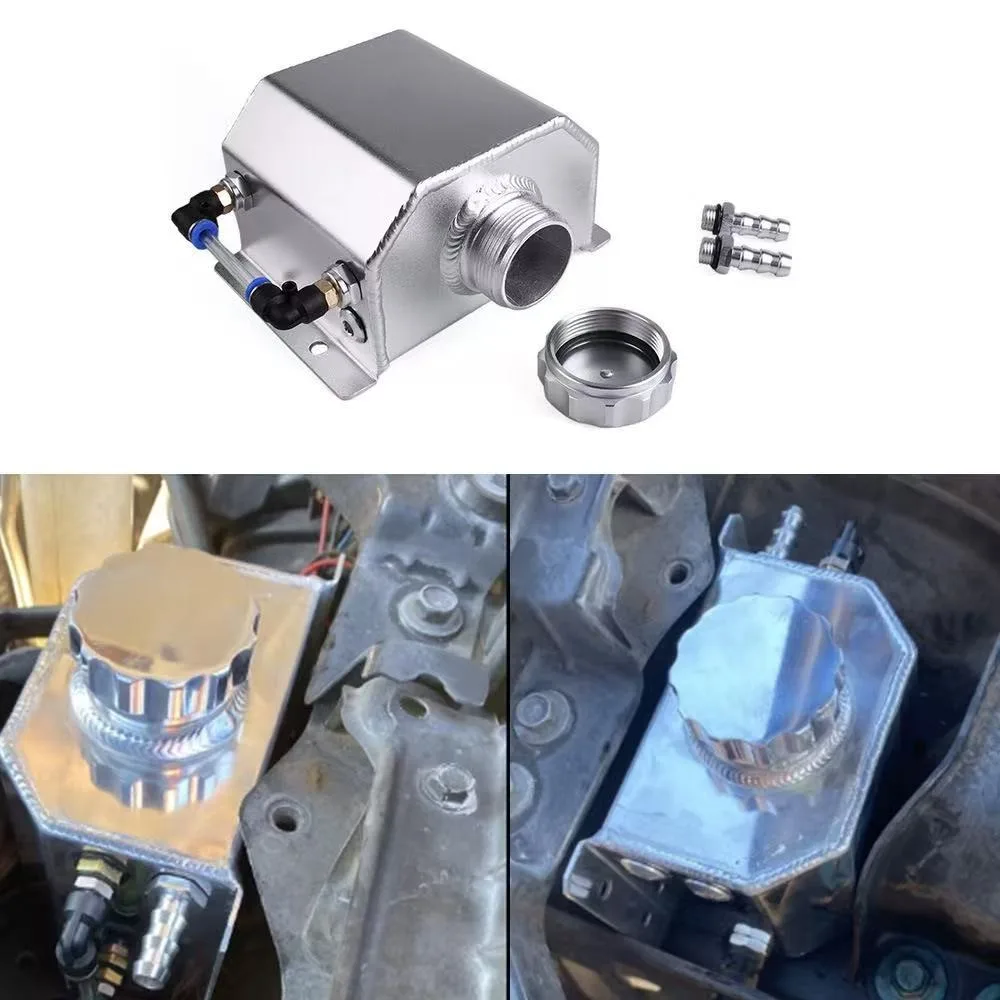 

1L 2L Aluminum Oil Catch Can Tank Baffled Reservoir Breather Tank Engine Oil Separator Universal Overflow Tank Car Accessories