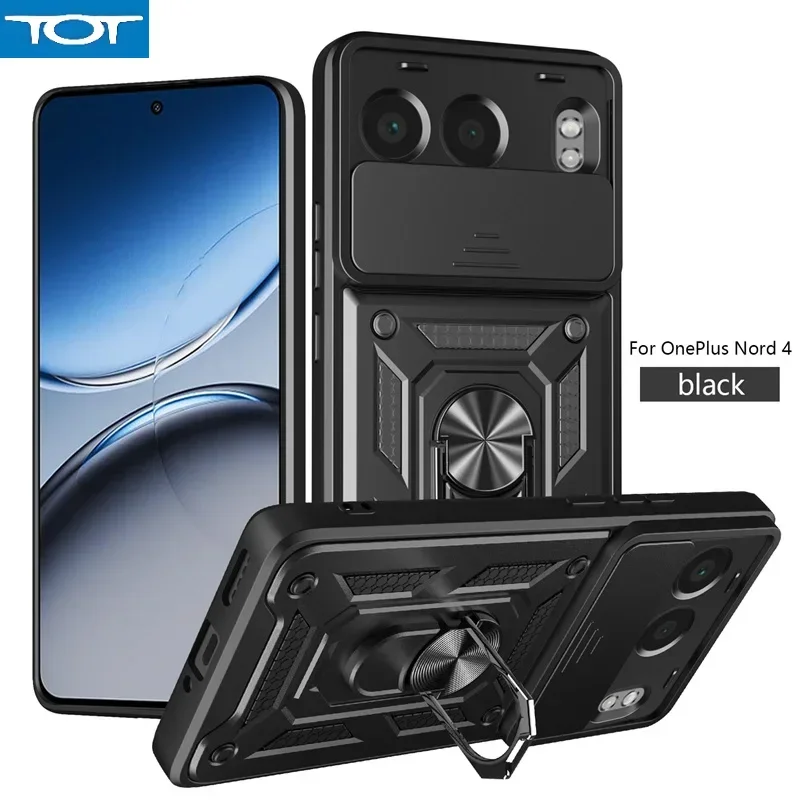 

Противоударный бронированный задний чехол для телефона Oneplus Nord 4 One Plus Nord4 5G 2024 CPH2663 6,74 дюйма, чехол с магнитным кольцом-держателем Fundas