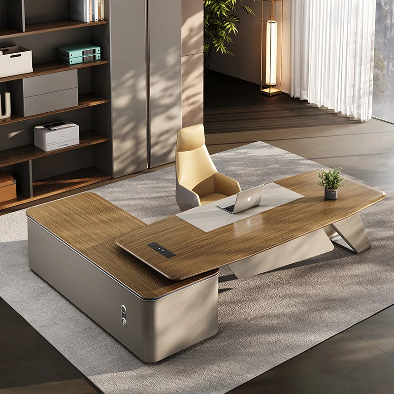 IY* Luxury Modern Office Reception Desk & Chair Set Versatile Furniture for Home Boss Meeting & School Use