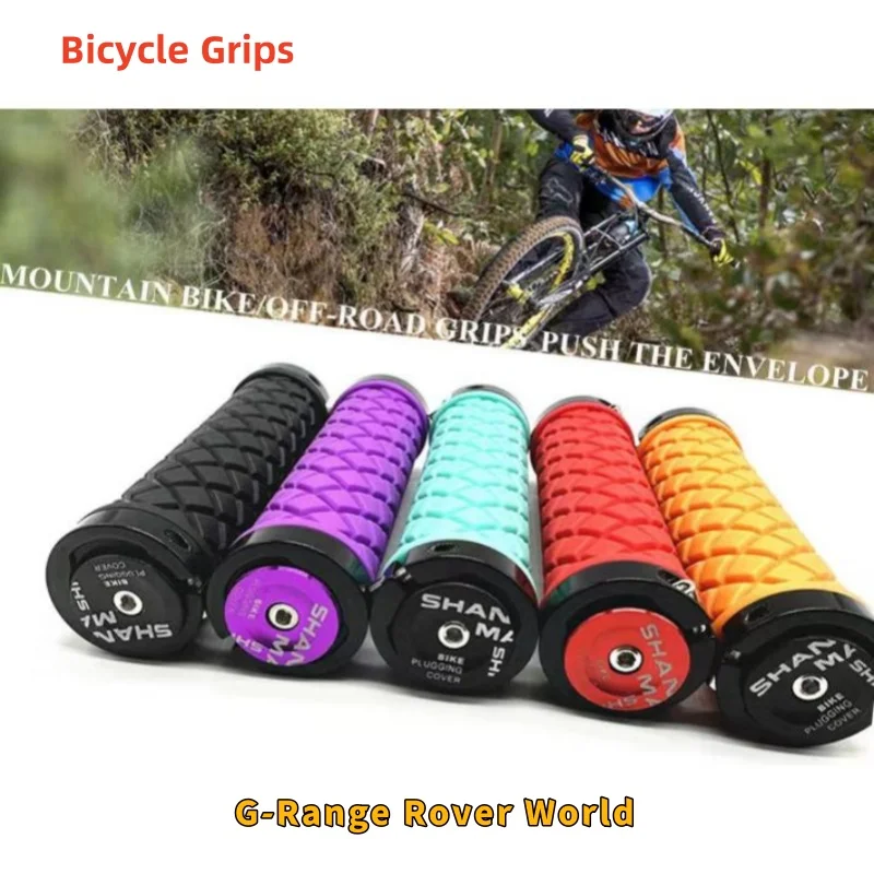 

Bicycle Grips New Double Lock On Bike Handlebar Grip Shock Absorption Mountain Bike Grip Anti-slip MTB Rubber Bike Handle