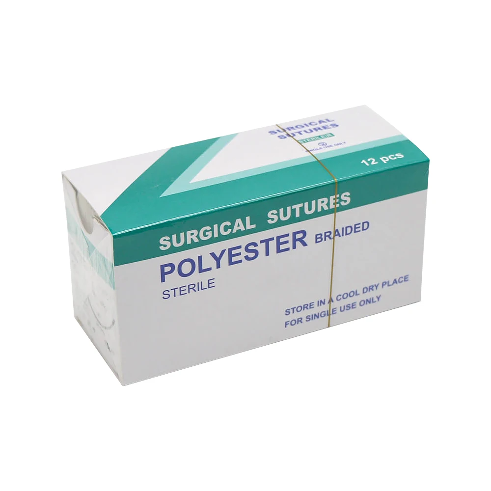 12Pcs Surgical Suture Thread For Pet Dogs Silk PGA PGLA With Needles 75/90CM 0 1 2/0 3/0 4/0 5/0 For Teaching Clinic Use