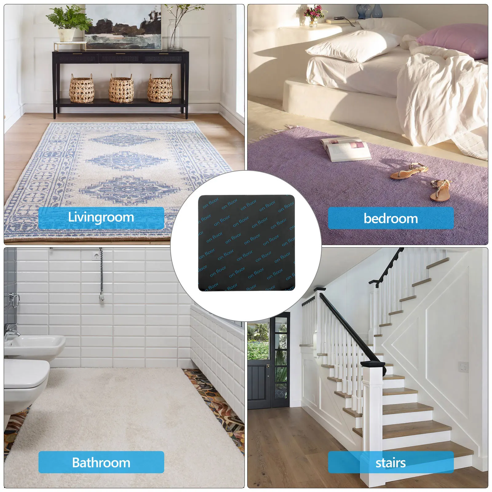 10pcs Anti Slip Tape For Rugs Non Skid Pad Grippers Keep Carpet In Place Kitchen Bathroom Floor Area Rugs Pads Home Utility