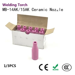 1/2pcs MB-15AK 14AK MIG/MAG Gas Ceramic Nozzle Euro Style Welding Gun Tip Nozzle Shield Cup for Welding Torch