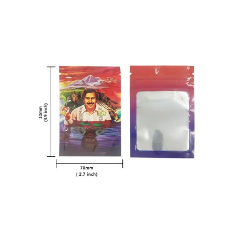 Cartoon Aluminium Coating Mylar Pouch Smellproof Seal Zip Lock Bag Cookies Candy Powder Pouches Holographic Food Storage Bags