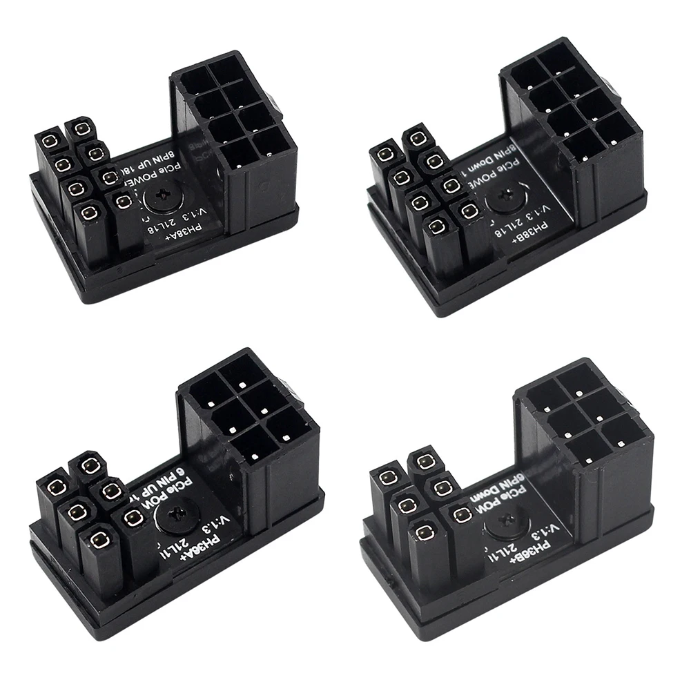 GPU Power Board 8 Pin GPU Power Connector 6 Pin GPU PCIe 180 Degree Angle for PC Computer Graphics Card