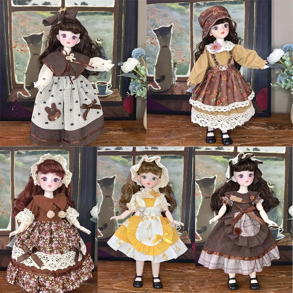 Only Clothes 30cm BJD Doll Clothes Multi-Joint Movable 1/6 bjd Doll Princess Dress Doll Outfit Set Girl Birthday Gift Toy