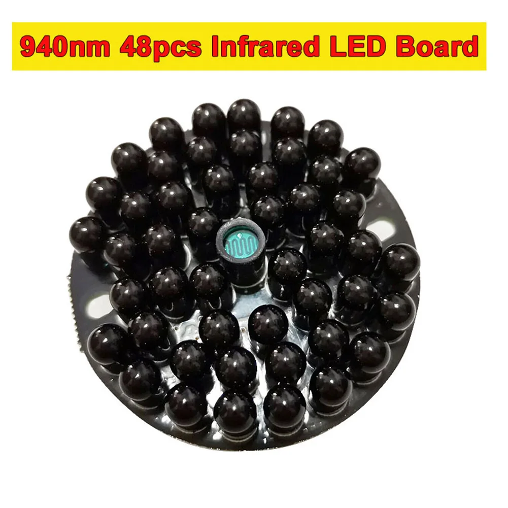 

940NM Инфракрасный люминестор 48LED Инфракрасный заполняющий свет для камеры видеонаблюдения Заполняющий свет Диапазон вспышки 20-200 мм Настольная машина Рабочие фонари