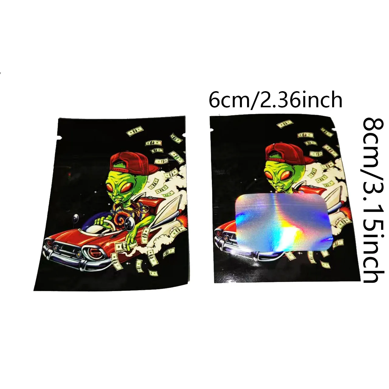 100pcs Holographic 3D Laser Zip Lock Mylar Bags Candy Gummies Packaging Food Storage Bags High Quality Resealable Gift Packaging