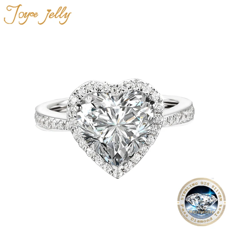 

Joycejelly classic 925 sterling silver ring with 6*6mm D Color Moissanite Stone luxury jewelry wedding party Anniversary Gift