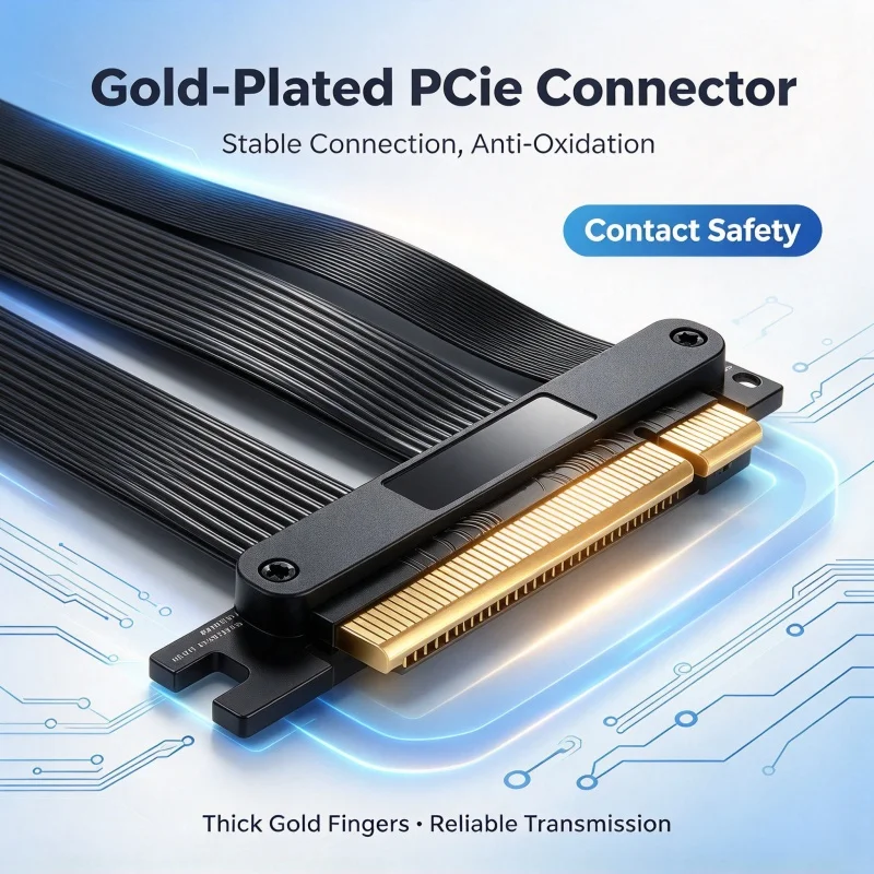 PCIe4.0 X16 Dual Line GPU Riser Cable High Speed Graphics Card Extender Cable for PC Case Mod for 60CM