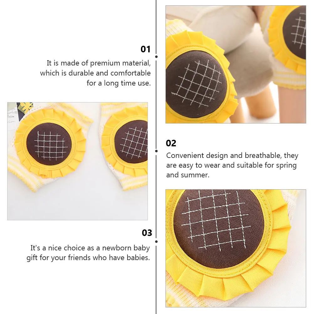 1 Pair Lovely Kneelet Breathable Crawling Kneepad Protective Leg Warmers For Infants Gift Pads