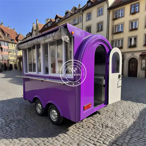 Carro móvil de helado para perros calientes, camión de comida, barbacoa móvil, café, Catering, remolque de comida con equipo de cocina completo