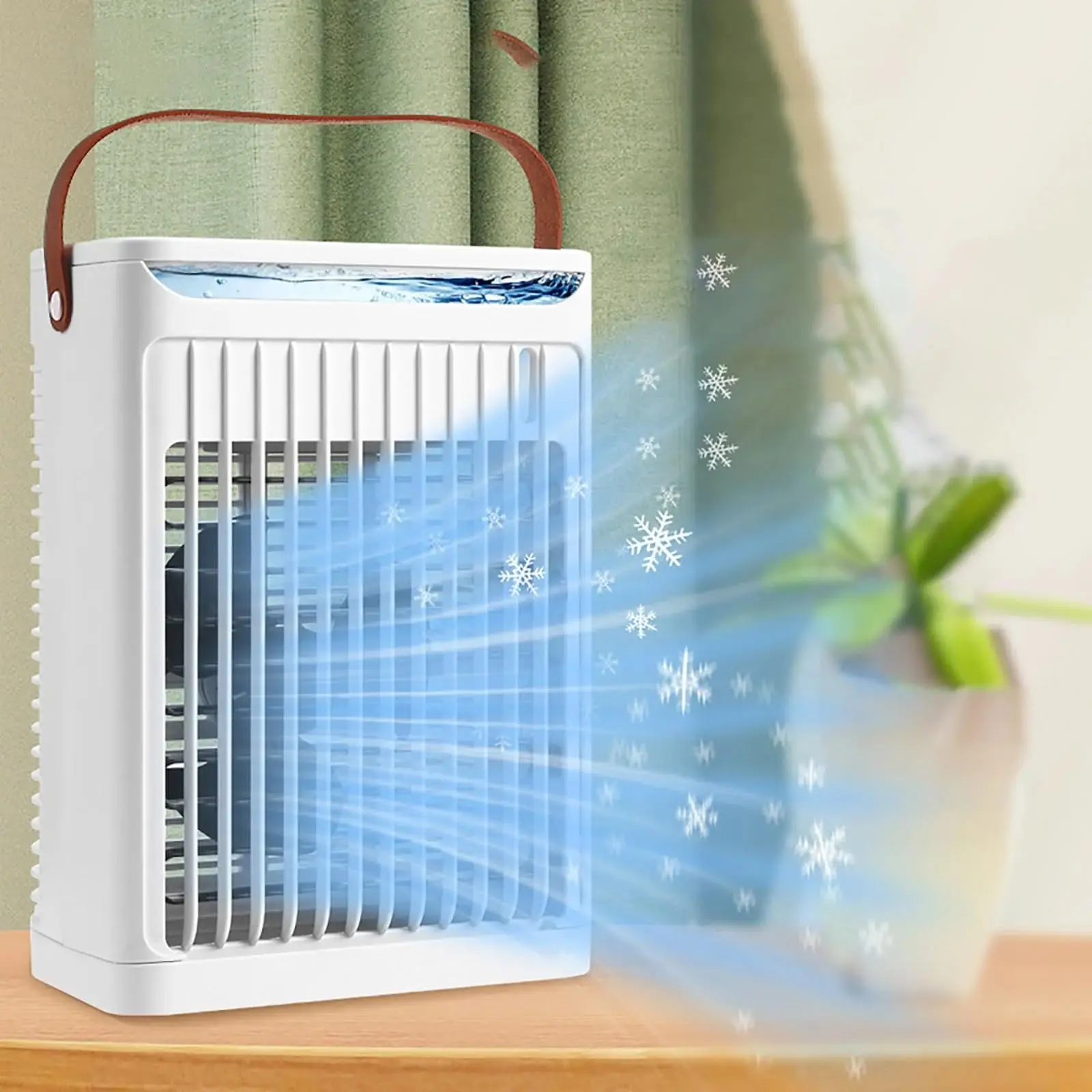 LED night light multi-function desktop cooling fan humidifier small water-cooled spray fan suitable for office home, etc.
