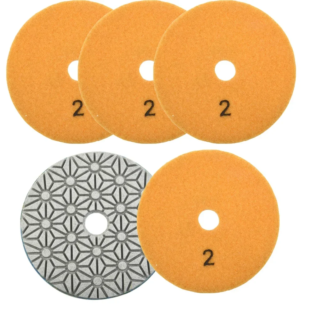 1/5PCS  4 Inch 100mm Diamond Polishing Pads Dry/Wet Sanding Disc For Granite Stone Concrete Marble Polishing Grinding