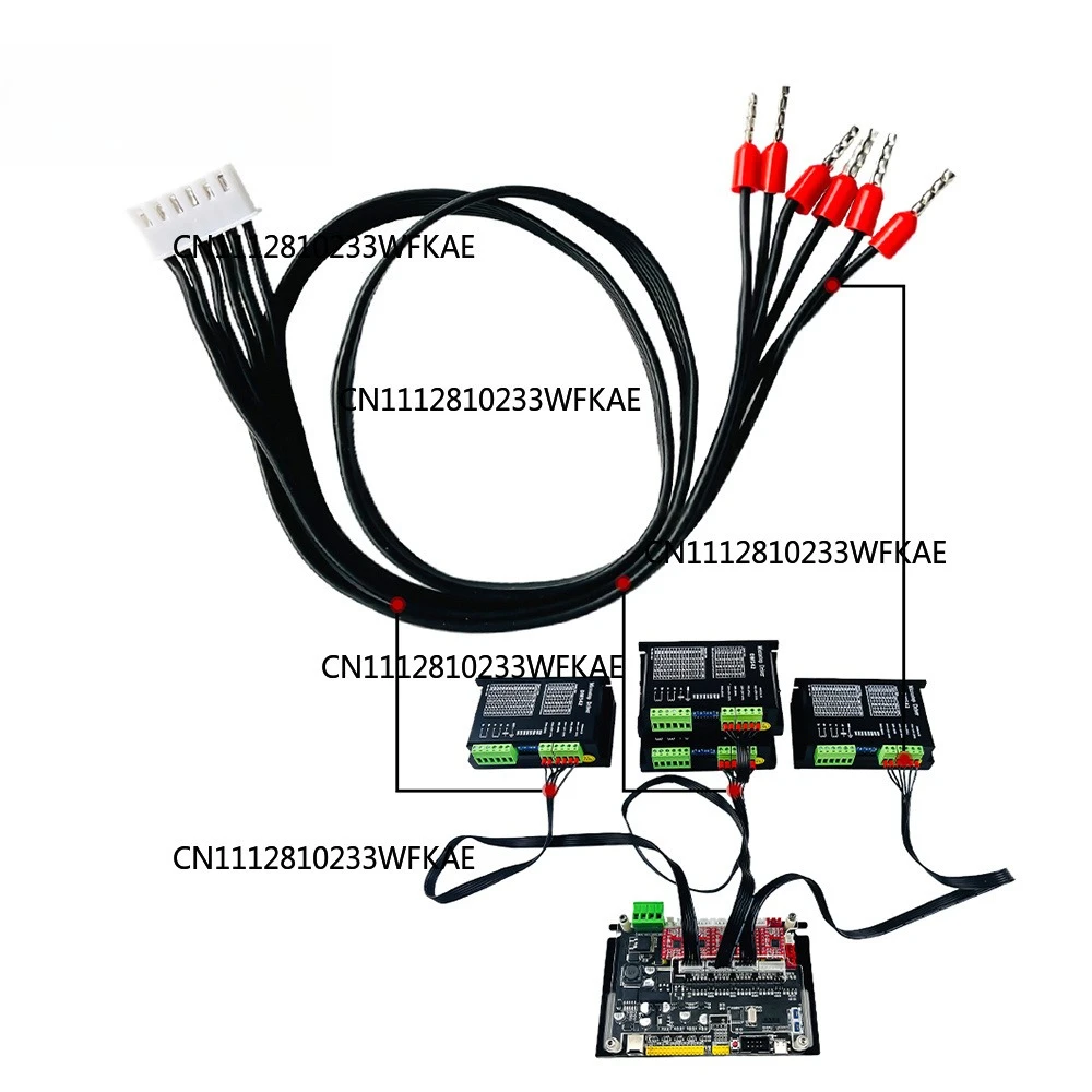 The stepper motor drives the 6-pin connection cable, suitable for connecting 4-axis GRBL control boards to DM542/556 drivers