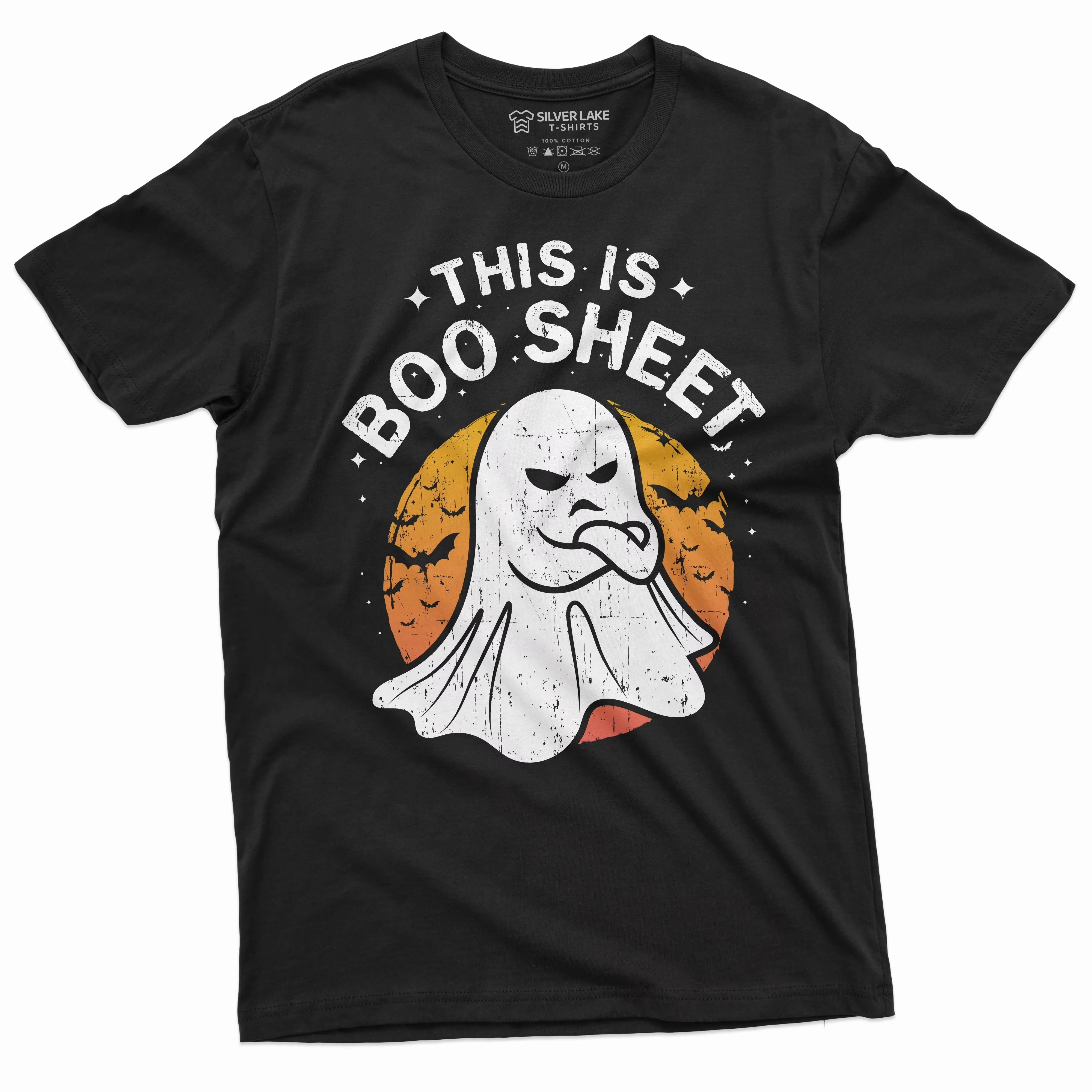 Halloween Funny This Is Boo Sheet T-Shirt Costume Womens Mens Unisex Tee (X-Large Black)
