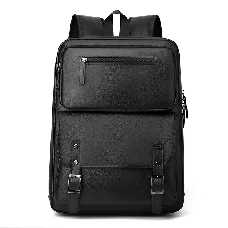Europe and the United States new casual retro men's soft leather backpack large capacity storage travel backpack bag.