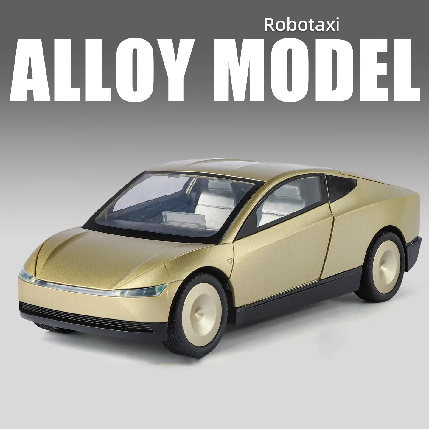 

1:24 Cybercab Robotaxi, модель автомобиля из сплава, игрушечный автомобиль, литье под давлением, металлическое литье, звуковой и световой автомобиль, игрушки для детей, автомобиль