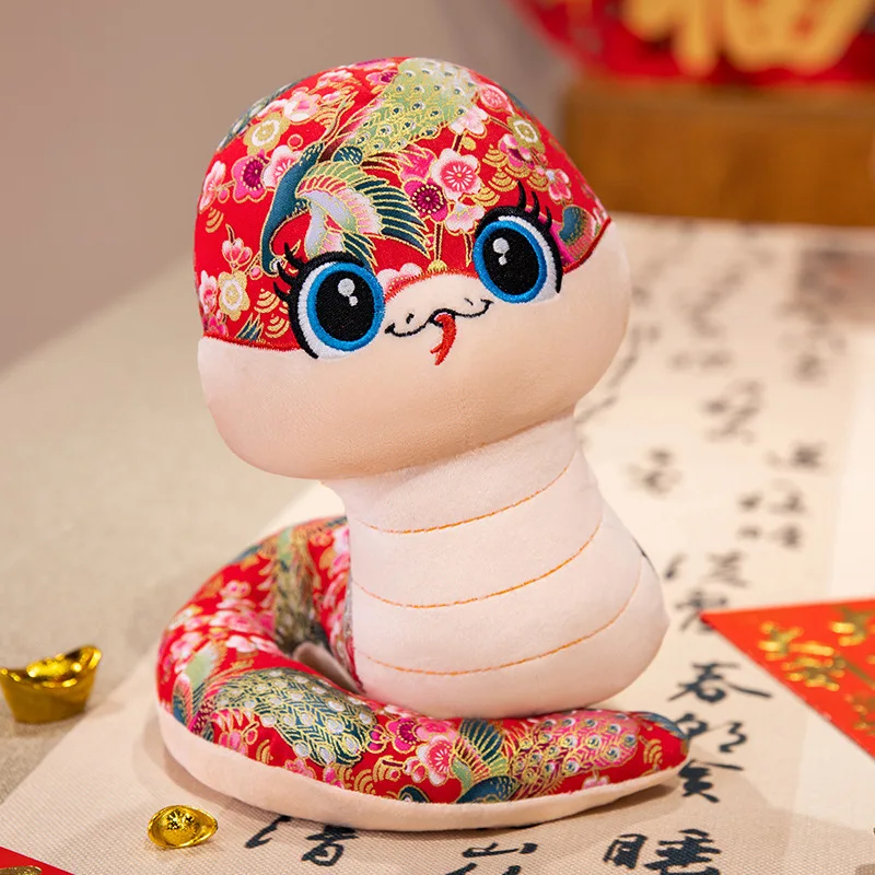 1Pcs 12/15/20/25cm Kawaii New 2025 Chinese New Year Gift Cartoon Bless Snake Plush Doll Cute Snake Toys Mascot Gift Spring Festi