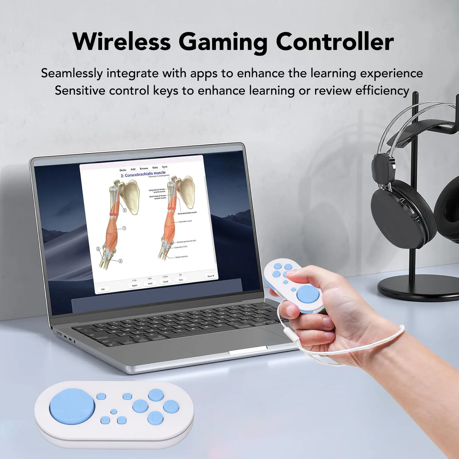 وحدة تحكم بلوتوث لاسلكية 4 أوضاع شحن تنبيه بلوتوث لوحة ألعاب مدمجة لتطبيق Anki مفاتيح التحكم الحساسة لنظام Android