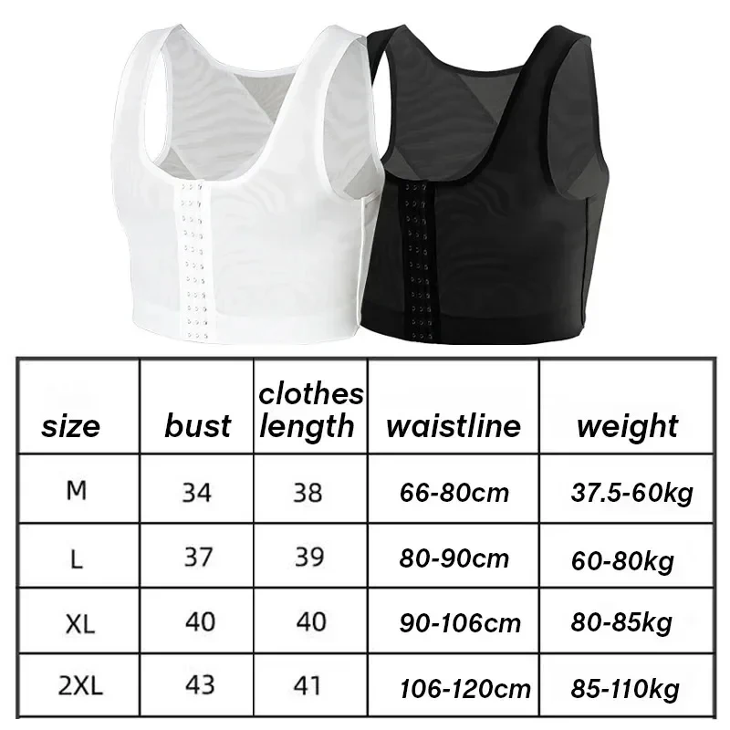 Men's Faja Compression Corset Vest Slimming Undershirt Male Corset Tank Tops Hide Gynecomastia Chest Binder Tank Top