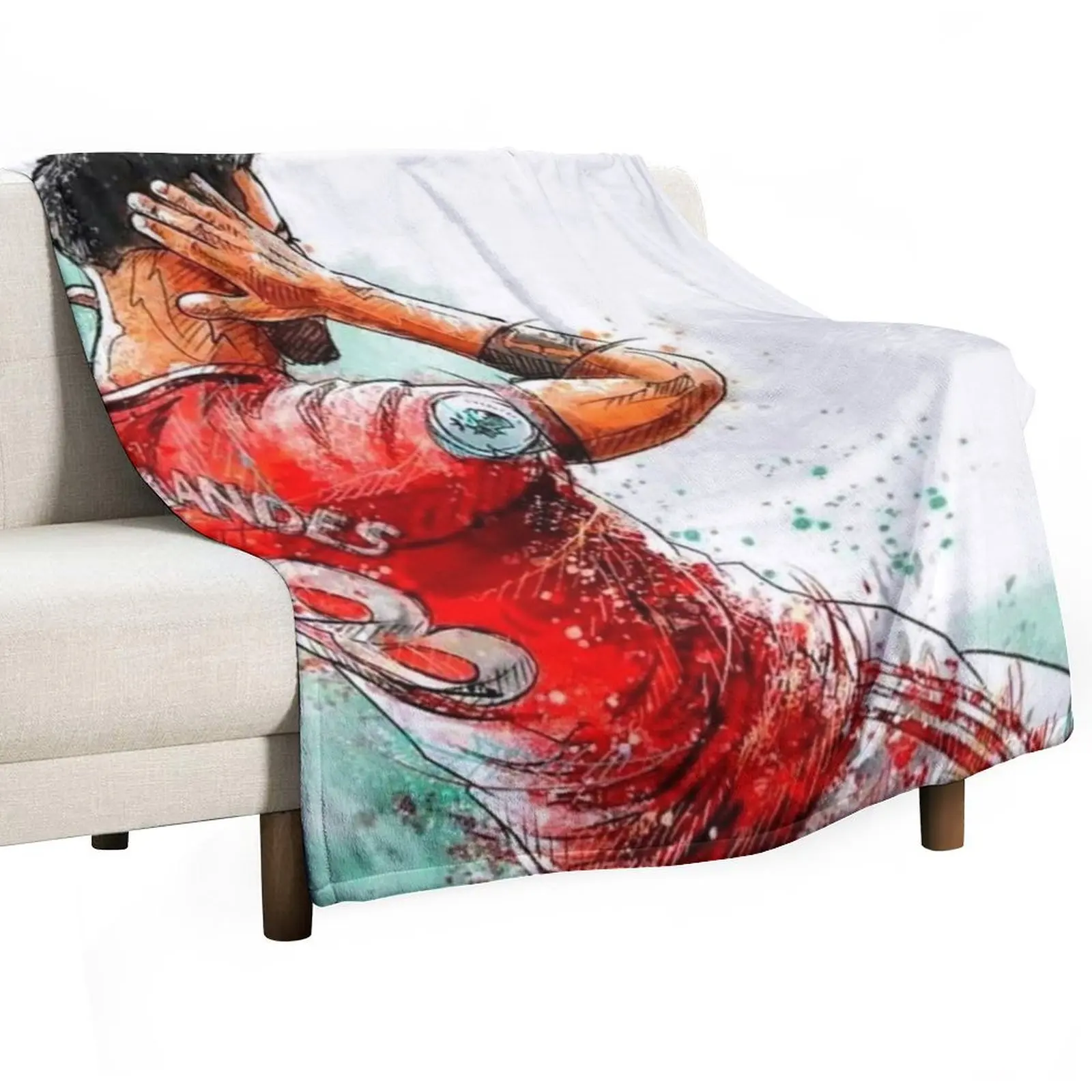 bruno fernandes art Throw Blanket Hair for winter Blankets